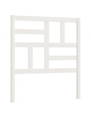 Testiera per Letto Bianca 81x4x104 cm in Legno Massello di Pino