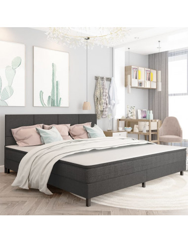 Testiera Letto Grigio Scuro in Tessuto 200x200 cm