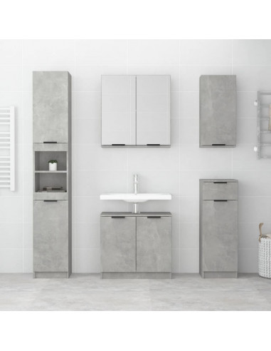Mobile Bagno Grigio Cemento 64,5x33,5x59cm in Legno Multistrato