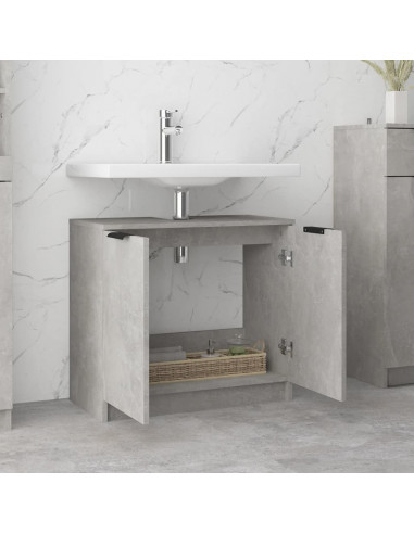 Mobile Bagno Grigio Cemento 64,5x33,5x59cm in Legno Multistrato