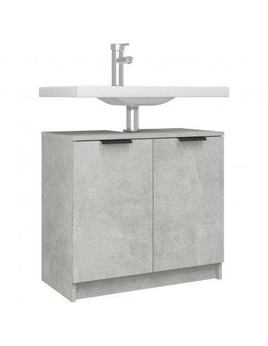 Mobile Bagno Grigio Cemento 64,5x33,5x59cm in Legno Multistrato