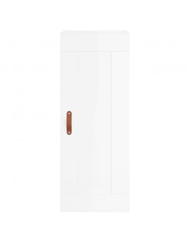 Credenza 34,5x34x180 cm in Legno Multistrato Bianco Lucido