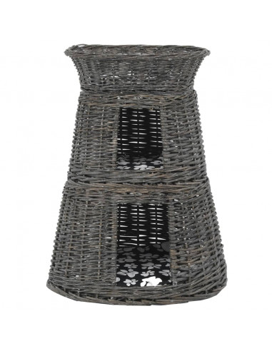 Ceste Gatti con Cuscini Grigio 3pz 47x34x60cm Salice Naturale