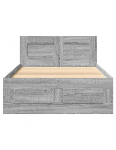 Giroletto con Testiera Grigio Sonoma 90x200cm Legno Multistrato
