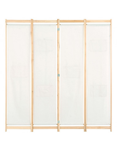 Divisorio a 4 Pannelli Crema 160x170x4 cm in Tessuto