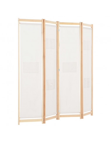 Divisorio a 4 Pannelli Crema 160x170x4 cm in Tessuto