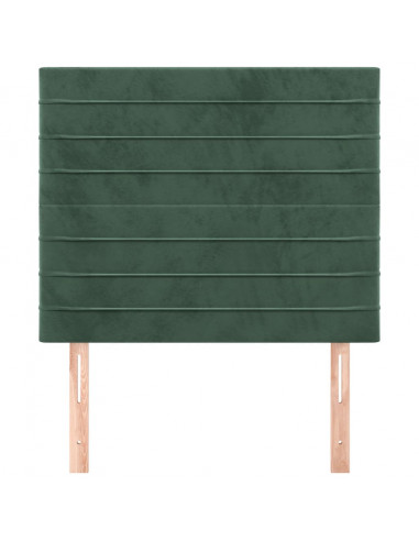 Testiere 2 pz Verde Scuro 100x5x78/88 cm in Velluto