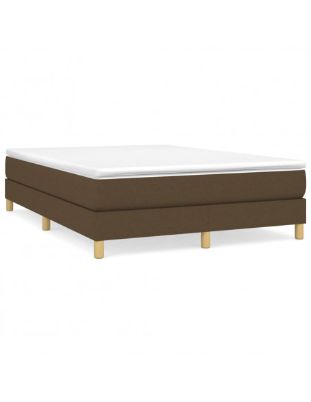 Giroletto a Molle con Materasso Marrone Scuro 140x190cm Tessuto