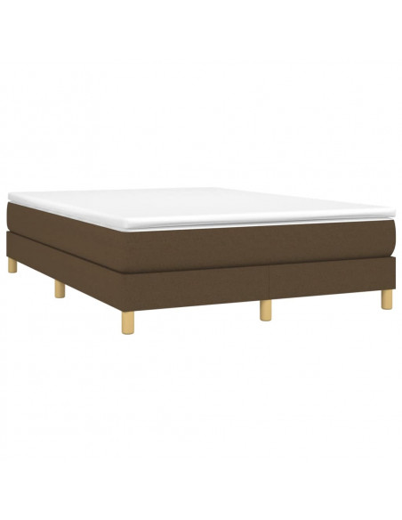 Giroletto a Molle con Materasso Marrone Scuro 140x190cm Tessuto