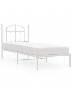 Giroletto con Testiera Metallo Bianco 90x190 cm 2