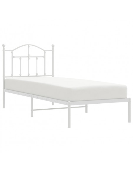 Giroletto con Testiera Metallo Bianco 90x190 cm
