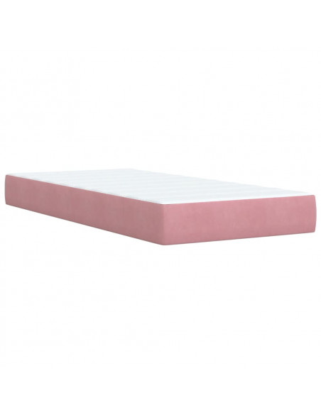 Giroletto a Molle con Materasso Rosa 100x200 cm in Velluto