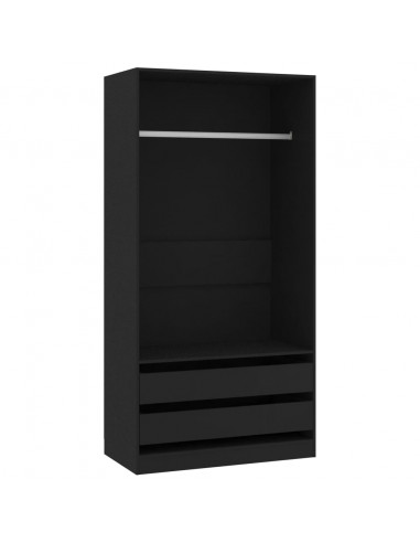 Armadio Nero 100x50x200 cm in Legno Multistrato