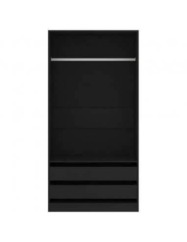 Armadio Nero 100x50x200 cm in Legno Multistrato