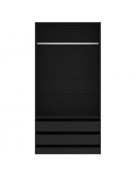 Armadio Nero 100x50x200 cm in Legno Multistrato