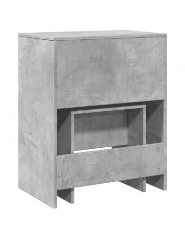 Toeletta e Sgabello Grigio Cemento 60x40x113,5 cm