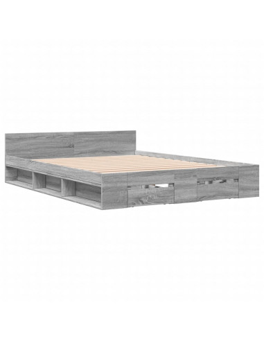 Giroletto Cassetti Grigio Sonoma 160x200 cm Legno Multistrato
