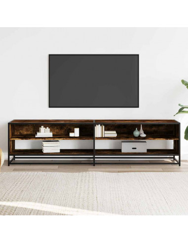 Mobile Porta TV Rovere Fumo 180,5x40x46 cm in Legno Multistrato