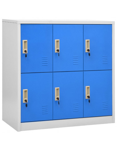 Armadietti e Chiavi 2pz Grigio Chiaro Blu 90x45x92,5cm Acciaio