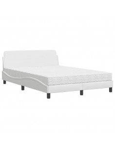 Letto con Materasso Bianco 120x200 cm in Similpelle 2