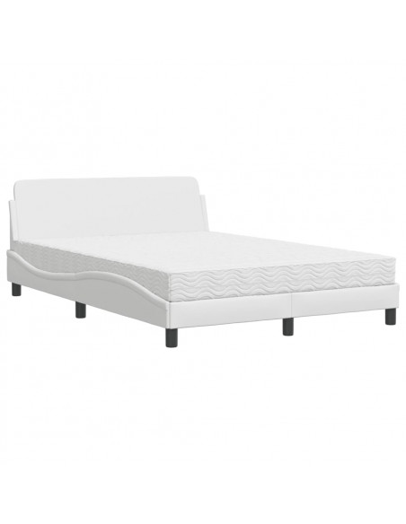 Letto con Materasso Bianco 120x200 cm in Similpelle