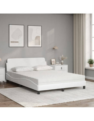 Letto con Materasso Bianco 120x200 cm in Similpelle