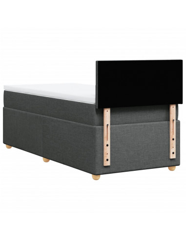 Giroletto a Molle con Materasso Grigio Scuro 90x190 cm Tessuto