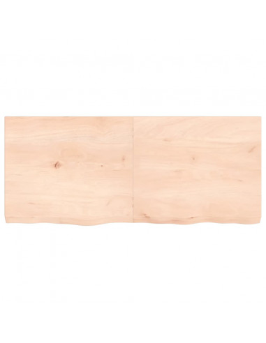 Piano Bagno 140x60x(2-6) cm in Legno Massello Non Trattato