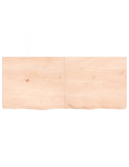 Piano Bagno 140x60x(2-6) cm in Legno Massello Non Trattato