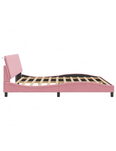Giroletto con Luci LED Rosa 200x200 cm in Velluto