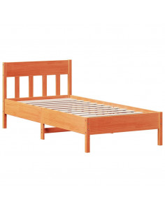 Letto senza Materasso Marrone Cera 75x190 cm in Legno di Pino 2