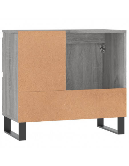 Armadietto Bagno Grigio Sonoma 65x33x60 cm in Legno Multistrato