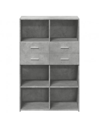 Credenza Grigio Cemento 80x42,5x124 cm in Legno Multistrato
