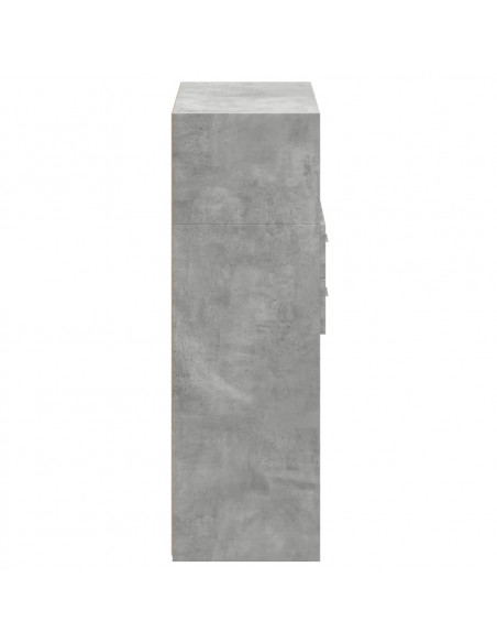 Credenza Grigio Cemento 80x42,5x124 cm in Legno Multistrato