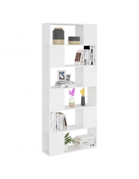 Libreria/Divisorio Bianco 80x24x186 cm in Truciolato