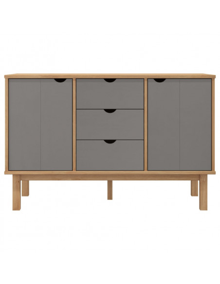 Credenza OTTA Marrone e Grigio 113,5x43x73 cm in Legno di Pino