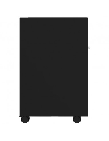 Credenza con Ruote Nera 33x38x60 cm in Legno Multistrato