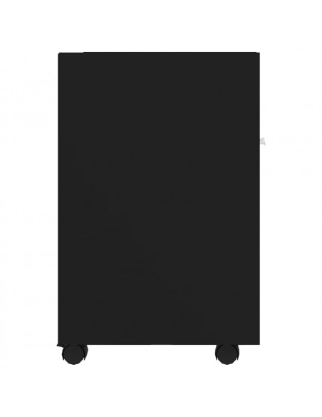 Credenza con Ruote Nera 33x38x60 cm in Legno Multistrato