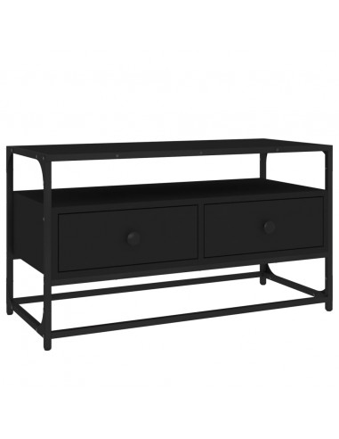 Mobile Porta TV Nero 80x35x45 cm in Legno Multistrato