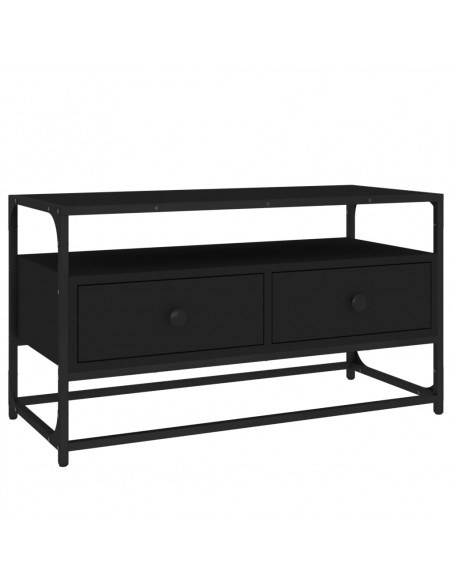 Mobile Porta TV Nero 80x35x45 cm in Legno Multistrato