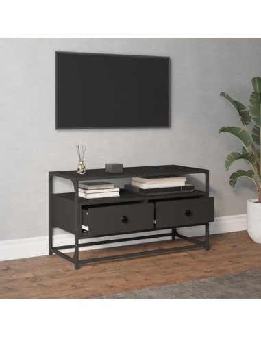 Mobile Porta TV Nero 80x35x45 cm in Legno Multistrato