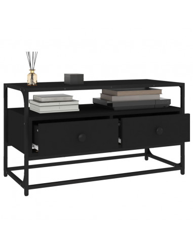 Mobile Porta TV Nero 80x35x45 cm in Legno Multistrato