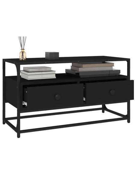 Mobile Porta TV Nero 80x35x45 cm in Legno Multistrato