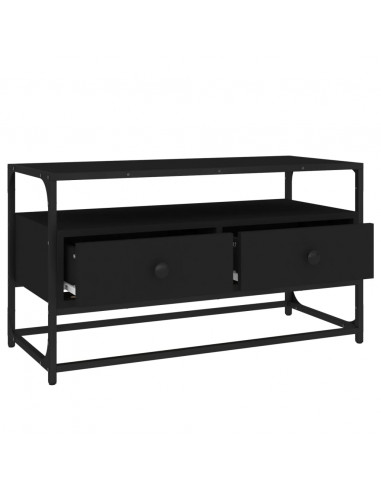 Mobile Porta TV Nero 80x35x45 cm in Legno Multistrato