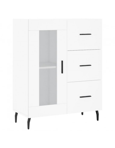 Credenza Bianca 69,5x34x180 cm in Legno Multistrato