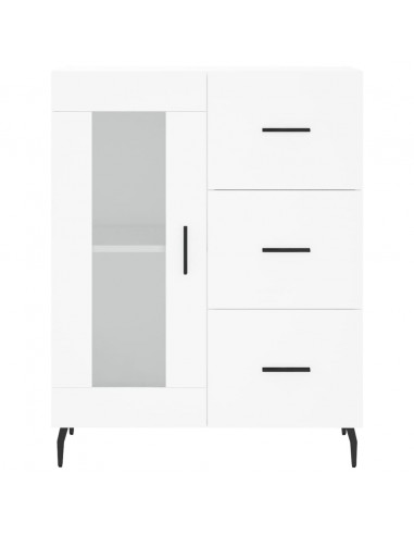 Credenza Bianca 69,5x34x180 cm in Legno Multistrato