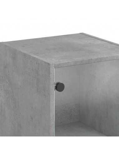 Credenza con Ante in Vetro Grigio Cemento 35x37x142 cm