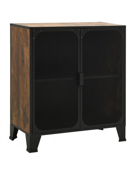 Armadietto Marrone Rustico 72x36x82 cm in Metallo e MDF