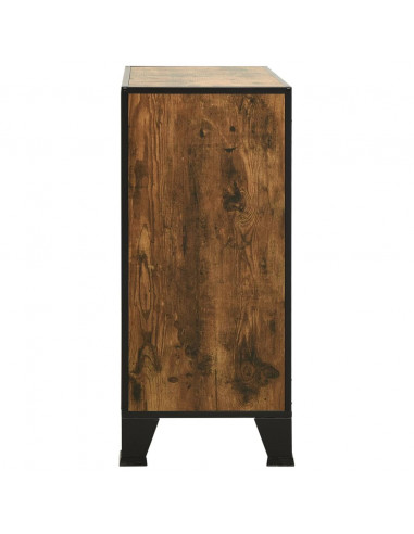 Armadietto Marrone Rustico 72x36x82 cm in Metallo e MDF