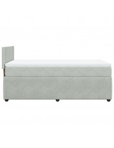 Giroletto a Molle con Materasso Grigio Chiaro 100x200cm Velluto 2